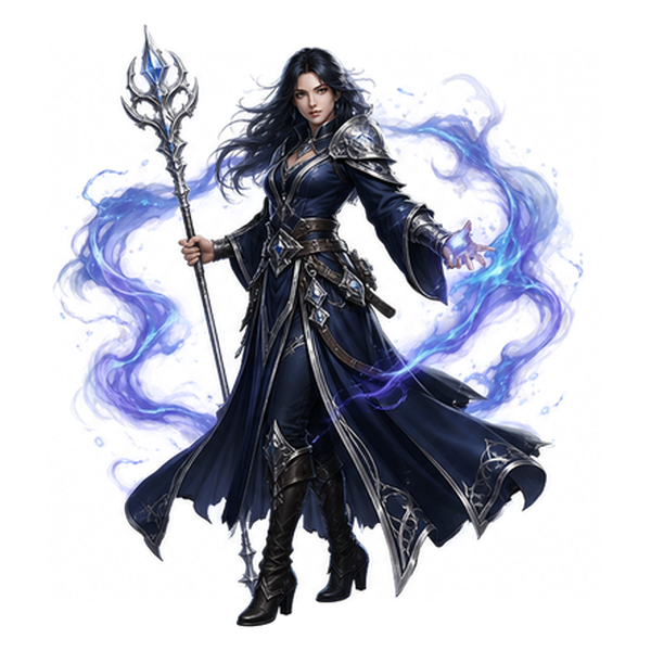 实体角色与半透明光效的透明 PNG 结果